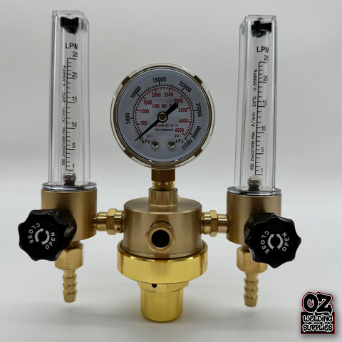 dual flow meter regulator